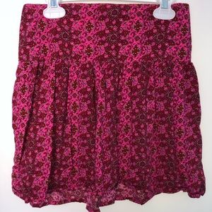 Hollister Pick and Red Floral Skirt Size Small